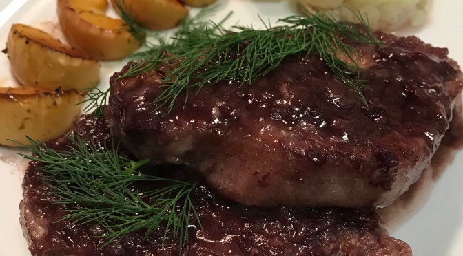 Pork Chop With Roasted Apple