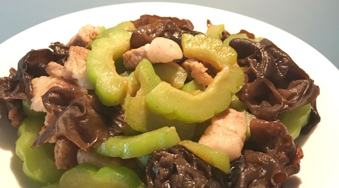 Bitter gourd, Black Fungus & Pork Stir-fry