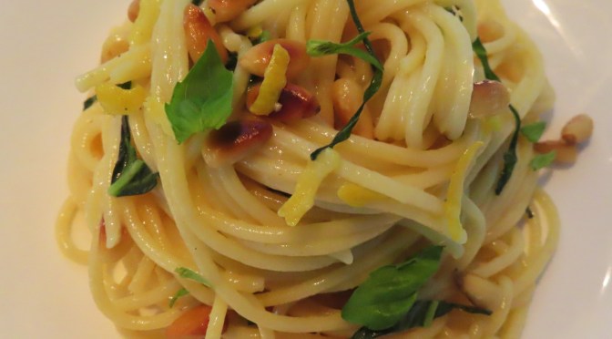 Pine Seeds & Basil Lemon Spaghetti