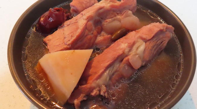 Ribs, Lotus root, Black Beans and Red Dates Soup